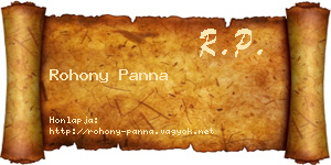 Rohony Panna névjegykártya